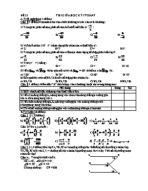 Kiểm tra giữa kỳ 1  Toán 7 (Đề 21)